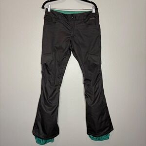 Burton Dry Ride White Collection Snowboard Ski Pants Wm Small Grey Zippers Cargo